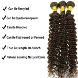 Deep Wave Bundles Human Hair 1/3/4 Bundles Brazilian Raw Hair Weave 1/3/4 Chocolate Brown Curly Bundles Hair Extensions