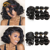 Deep Wave Bundles Short Natural Human Hair Extension 8 10 12 Inch Kinky Curly Loose Deep Peruvian Hair Bundles and Closure