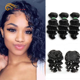 Deep Wave Bundles Short Natural Human Hair Extension 8 10 12 Inch Kinky Curly Loose Deep Peruvian Hair Bundles and Closure