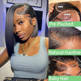 4x4 5x5 HD Lace Frontal Glueless Bob Wig Human Hair 10 Inch Straight Human Hair Wig Pre Plucked HD Short Bob Lace Front Wig 13x4