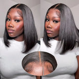 Glueless Wig Human Hair Ready To Wear Straight Lace Front Wigs Human Hair Bob Wig Human Hair Ready To Wear Human Hair Wigs