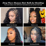 Human Braiding Hair Chocolate Brown 100g Deep Wave Bulk No Weft Human Hair Wigs Bundles for Curly Boho Braiding