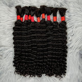 Bulk Human Hair for Boho Braiding Deep Wave Bulk for Boho Knotless Braids 100% Unprocessed Brazilian Virgin Hair Extensions
