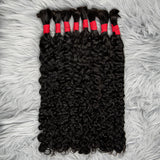 Bulk Human Hair for Boho Braiding Deep Wave Bulk for Boho Knotless Braids 100% Unprocessed Brazilian Virgin Hair Extensions