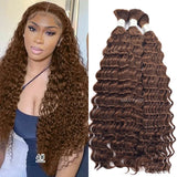 Wholesale 100% Deep Wave Human Hair Bulk for Boho Braids Raw Hair Extensions Deep Wave Bundles 12A Vietnamese Hair 30 inch