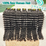 28 30 Inch Deep Wave Human Hair Bundles Unprocessed Weaving Raw Virgin Curly Hair Bundles Weave Extensions Deals For Woman