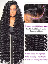 13x4 Hd Lace Frontal Wig Loose Deep Wave Curly Human Hair 100% Preplucked 13x6 Water Wave Front Wigs For Black Women Brazilian