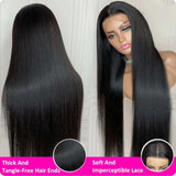 Glueless HD Transparent Wig Human Hair Brazilian Straight 13X4 Lace Frontal 34 Inch Wear And Go Ready to Wear 180% For Women