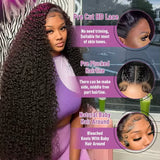 13x6 Hd Lace Frontal Wig Deep Wave 250 Density Curly Human Hair Wigs Preplucked Water Wave Front Wigs For Black Women Brazilian