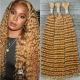 Wholesale 100% Deep Wave Human Hair Bulk for Boho Braids Raw Hair Extensions Deep Wave Bundles 12A Vietnamese Hair 30 inch