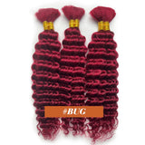 Human Braiding Hair Chocolate Brown 100g Deep Wave Bulk No Weft Human Hair Wigs Bundles for Curly Boho Braiding