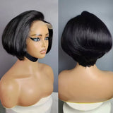 350 Density Human Hair Glueless Wigs 100% Human Hair Straight 4×4 High Density Wig Lace Frontal Wigs Pre Plucked Can Be Restyle