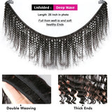 32 Inch Deep Wave 100% Human Hair Bundle With Closure Curly 3 Bundles With Closure Human Hair Weavings And Closure Vietnamese