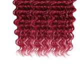 99J Burgundy Bundles Human Hair Deep Wave Bundles Human Hair Red Color Brazilian Hair 1/3 Bundles Virgin Hair Extensions 100G