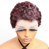 Curly Lace Frontal Wig 13x4 HD Lace Wig Human Hair Short Curly Human Hair Wigs 180% Density For Women