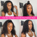 Curly Short Bob Wigs 13x4 Lace Frontal Wigs Brazilian Human Hair Deep Wave Bob Wig 200% Density Pre Plucked 4x4 Closure Lace Wig