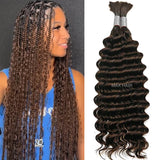 Wholesale 100% Deep Wave Human Hair Bulk for Boho Braids Raw Hair Extensions Deep Wave Bundles  12A Vietnamese Hair 30 inch