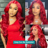 13x6 Hd Hot Red Lace Frontal Human Hair Wigs 13x4 Brazilian Colored Body Wave Lace Front Wig 4x4 5x5 Closure Wig For Women