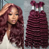 Wholesale 100% Deep Wave Human Hair Bulk for Boho Braids Raw Hair Extensions Deep Wave Bundles  12A Vietnamese Hair 30 inch