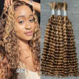 Wholesale 100% Deep Wave Human Hair Bulk for Boho Braids Raw Hair Extensions Deep Wave Bundles  12A Vietnamese Hair 30 inch