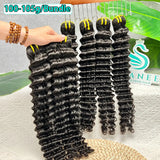 28 30 Inch Deep Wave Human Hair Bundles Unprocessed Weaving Raw Virgin Curly Hair Bundles Weave Extensions Deals For Woman