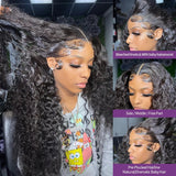 13x6 Hd Lace Frontal Wig Deep Wave 250 Density Curly Human Hair Wigs Preplucked Water Wave Front Wigs For Black Women Brazilian