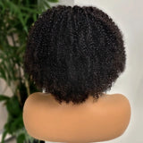 Kinky Curly Bob Wig Human Hair 180% Density 4x4 Lace Front Human Hair Wigs Afro Kinky Bob Wig For Women Natural Color