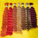 Wholesale 100% Deep Wave Human Hair Bulk for Boho Braids Raw Hair Extensions Deep Wave Bundles  12A Vietnamese Hair 30 inch