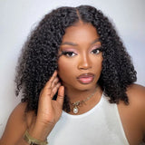 Glueless Curly Bob Lace Human Hair Wigs For Black Women Pre Plucked Brazilian Hair 4x6 Deep Wave Lace Closure Wig Ready To Wear