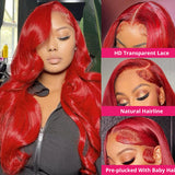 13x6 Hd Hot Red Lace Frontal Human Hair Wigs 13x4 Brazilian Colored Body Wave Lace Front Wig 4x4 5x5 Closure Wig For Women