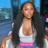 200 Density 40 Inch 13x6 Deep Wave Hd Lace Frontal Wigs Human Hair curly wigs Water Wave 13x4 Lace Front Wig For Black Women Wig