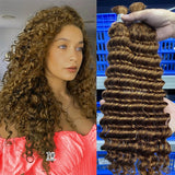 Wholesale 100% Deep Wave Human Hair Bulk for Boho Braids Raw Hair Extensions Deep Wave Bundles  12A Vietnamese Hair 30 inch